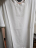 比音勒芬【干爽面料】春夏款男士休閑純色上衣簡(jiǎn)約標識基礎圓領(lǐng)短袖T恤 28米白色 L （105） 曬單實(shí)拍圖