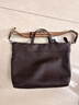 裘真植鞣牛皮自在托特包女大容量通勤包復古質(zhì)感單肩斜挎包 咖啡色 大包 曬單實(shí)拍圖