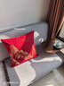 華幔盛庭中式靠墊靠山抱枕床頭靠枕大號含芯腰枕抱枕套家用紅木沙發(fā)靠背墊 江山如畫(huà)-紅色【多麗絲麻】 50cm*50cm 含枕芯 曬單實(shí)拍圖
