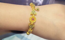 鳴鉆國際黃金手鏈女足金999蝴蝶轉運珠純金手串琺瑯金手飾新年禮物送女友 【花絲蝴蝶寶相花手鏈】約6.5克【多退少補】 曬單實(shí)拍圖
