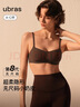 ubras虞書(shū)欣同款無(wú)尺碼小奶皮輕褶文胸罩隱形無(wú)痕內衣女蜜茶棕背勾款 曬單實(shí)拍圖