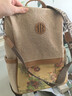 高巴度（GORBADO）新中式國風(fēng)印花防盜設計雙肩包2025新款秋女士棉麻復古背包旅行包 卡其色 曬單實(shí)拍圖