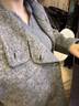 百圖betu女裝冬季新款毛呢外套立領(lǐng)收腰羊毛雙面呢大衣女2410T15 灰色 M 曬單實(shí)拍圖