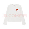 ELLE KIDS周年系列秋季新款女童貼標休閑百搭時(shí)尚白色長(cháng)袖T恤 曬單實(shí)拍圖