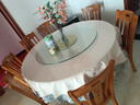 酒店飯店圓形餐桌布新款中式圓桌布防水防油免洗防燙家用圓臺布厚 玫瑰-風(fēng)鈴香檳色 220cm圓桌布【拼接】(180內圓桌) 曬單實(shí)拍圖