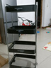 瑤穎小推車(chē)置物架層架廚房落地收納架子多層床邊零食架YZ22黑色四層 曬單實(shí)拍圖