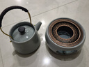 韻化溫茶爐陶瓷茶杯暖茶爐蠟燭加熱底座小火爐溫水保溫提梁壺圍爐 哥窯藍-圓溫茶爐墊片蠟匙+提梁壺 曬單實(shí)拍圖