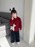 班喜迪兒童毛衣冬裝2025新款寶寶加厚毛線(xiàn)衣女童內搭男童秋冬紅色拜年服 紅色 110 曬單實(shí)拍圖