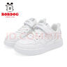 巴布豆（BOBDOG）男童鞋軟底透氣兒童運動(dòng)鞋氣孔低幫板鞋 101531030 白色34 曬單實(shí)拍圖