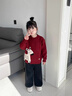 班喜迪兒童毛衣冬裝2025新款寶寶加厚毛線(xiàn)衣女童內搭男童秋冬紅色拜年服 紅色 110 曬單實(shí)拍圖