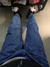 京東京造牛仔褲男潮流高街直筒褲子男美式復古寬松闊腿褲 中藍32 曬單實(shí)拍圖