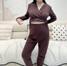 雅特茂[帶胸墊]雅特茂孕婦秋衣褲睡衣孕期哺乳暖月子服冬 熱可可【95棉磨毛 固定胸墊】1353 L（125-145斤） 曬單實(shí)拍圖