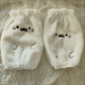 亦纖可愛(ài)海豹袖套秋冬毛絨羽絨服學(xué)生上課辦公室防臟工作毛絨袖頭套袖 小海豹毛茸茸袖套-白色 曬單實(shí)拍圖
