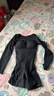 曲線(xiàn)主義【張雨綺同款】黑巧長(cháng)袖塑身衣保暖收腹提臀束腰連體衣 黑 L 曬單實(shí)拍圖