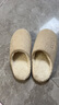 樸西棉拖鞋秋冬季女家用情侶家居防滑軟底加絨保暖拖鞋 杏色 37-38 曬單實(shí)拍圖