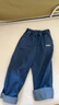 納維凱爾兒童牛仔褲新款男童褲子女童長(cháng)褲學(xué)生褲子百搭舒適 翻邊牛仔褲深藍（女） 120 曬單實(shí)拍圖