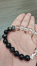 MHFDO天然黑金曜石手鏈女款男純銀配飾招財轉運珠禮物白水晶黑發(fā) 珠徑10毫米+[金曜石+白水晶] 曬單實(shí)拍圖