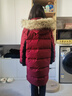 安奈兒（Annil）【極寒鵝絨】童裝男女童加長(cháng)款紅色羽絨服25冬新款毛領(lǐng)保暖拜年服 焰火紅 140 曬單實(shí)拍圖