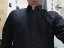 雅戈爾（YOUNGOR）長(cháng)袖襯衫男素色DP免燙襯衫純棉面料抗皺平整易打理新品 GLDP16384AJA黑色 39 曬單實(shí)拍圖