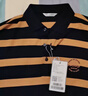 勁霸男裝【綿羊毛】polo衫男休閑簡(jiǎn)約條紋長(cháng)袖polo衫|VTSG3346 姜黃 2XL 曬單實(shí)拍圖