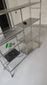 霓峰304不銹鋼廚房置物架貨架蔬菜籃子落地多層微波爐鍋具零食收納架 五層120長(cháng)【四籃四板】304不銹鋼 曬單實(shí)拍圖