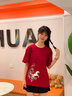 一寸相思2026馬年紅色短袖t恤女純棉冬季新年洋氣半袖本命年衣服時(shí)尚女裝 紅色-炫彩飛馬 M 推薦100-110斤 曬單實(shí)拍圖