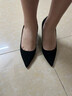 程美美2026新款黑色絨面高跟鞋女職業(yè)細跟性感百搭高級感不累腳單鞋羊皮 黑色 絨面羊皮里 8cm 39 (245mm) 曬單實(shí)拍圖