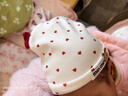 新生兒純棉胎帽春秋季薄款寶寶帽子波點(diǎn)蝴蝶結無(wú)骨嬰兒護頭囟門(mén)帽 愛(ài)心-min胎帽 建議0-3個(gè)月 曬單實(shí)拍圖