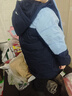 鴻星爾克童裝兒童羽絨服中長(cháng)款男女童三防高蓬鴨絨保暖外套馬年新年拜年服 藍黑色-絨子含量75% 130 充絨量121g 曬單實(shí)拍圖