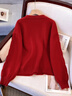 AEMAPE馬年本命年衣服紅色毛衣女2025新款冬季加厚內搭可外穿新年針織衫 紅色 L 建議116-130斤 曬單實(shí)拍圖