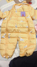 紅唇珊嬰幼兒連體羽絨棉服加厚加絨新生兒爬爬服連帽卡通保暖哈衣爬行服 黃色 100碼 建議12-18個(gè)月23-29斤 曬單實(shí)拍圖