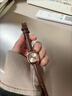 RISCYUE小巧精致方形手表女士防水石英表 棕帶白盤(pán) 22mm 曬單實(shí)拍圖
