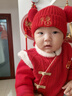 英氏（YEEHOO）嬰兒拜年服秋冬保暖嬰兒衣服新中式寶寶連體衣喜慶 曬單實(shí)拍圖