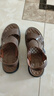 星頭啄木鳥(niǎo)【100%牛皮牛筋底】2025新款涼鞋男真皮男士防滑涼拖兩用沙灘鞋男 星頭啄木鳥(niǎo)5807新款棕色/N 42 曬單實(shí)拍圖