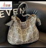袋鼠（KANGAROO）布包大容量包包女秋季2026新款百搭帆布袋斜挎包慵懶風(fēng)通勤托特包 咖色單肩版 曬單實(shí)拍圖