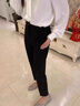 心楠黑色西裝褲女春秋夏直筒職業(yè)工作褲九分煙管褲會(huì )議正裝比賽面試 黑色L碼【建議100-110斤】 曬單實(shí)拍圖