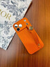 五鼠 FIVEMICE橙色山茶花適用蘋(píng)果iphone17promax手機殼新款鏡頭全包防摔高級17Air創(chuàng  )意皮紋腕帶16pro小眾女外殼 月坑紋-橙色+橙色皮條腕帶 iPhone 17 Pro Max 曬單實(shí)拍圖