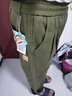 大嘴猴（paul frank）純棉長(cháng)褲子男休閑褲男春夏季新款寬松直筒垂感百搭潮牌工裝闊腿褲 軍綠色【加絨加厚】 XL 【建議135-150斤】 曬單實(shí)拍圖