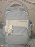 MOONRDEEN書(shū)包初中學(xué)生女減負護脊超輕高中生書(shū)包大容量輕便小學(xué)生雙肩背包 淺藍色【送同款蝴蝶結毛球掛飾】 曬單實(shí)拍圖