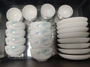 華光陶瓷碗套裝 抗菌骨瓷餐具 釉中彩碗碟套裝家用中式 春江水暖 春江水暖 46頭 【抗菌瓷】禮盒裝 曬單實(shí)拍圖
