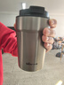 小熊（Bear）保溫杯 咖啡杯316L不銹鋼 雙飲男女生高級水杯銀色350ml伴手禮物 曬單實(shí)拍圖