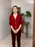 衛夕（WEIXI）媽媽裝2025新款假兩件加絨毛衣中老年女秋冬加厚半高領(lǐng)打底衫上衣 紅色上衣 加絨 3XL 建議140-155斤 曬單實(shí)拍圖