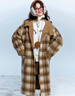 三彩2025冬季新款格紋雙面呢大衣兩面穿毛呢外套F 曬單實(shí)拍圖
