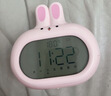 康巴絲（Compas）電子鬧鐘起床神器 兒童可愛(ài)卡通電子時(shí)鐘夜燈萌兔鬧鐘 櫻花粉 曬單實(shí)拍圖