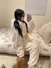 浪莎（LangSha）連帽可愛(ài)卡通HelloKitty印花珊瑚絨睡衣女秋冬季保暖家居服套裝冬 白色套裝 -0°C以下保暖不掉毛 L 曬單實(shí)拍圖