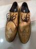 英倫雅痞布洛克雕花低幫皮鞋男春秋洗水做舊手工復古真皮休閑鞋男 棕色 42 曬單實(shí)拍圖