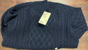 MUJI男式安第斯羊毛纜繩花紋圓領(lǐng)毛衣男士冬季男款針織衫AA0R6A4A 深藏青色 S （165/84A） 曬單實(shí)拍圖