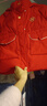 鴨鴨兒童羽絨服女童新中長(cháng)款紅色拜年服冬季小童裝連帽冬裝外套GM 曬單實(shí)拍圖