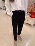心楠黑色西裝褲女春秋夏直筒職業(yè)工作褲九分煙管褲會(huì )議正裝比賽面試 黑色L碼【建議100-110斤】 曬單實(shí)拍圖