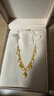 六福珠寶新年禮物 光影金絲綢金足金蕾絲水滴黃金項鏈套鏈 計價(jià) 約9.45克 曬單實(shí)拍圖